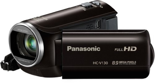 Panasonic HC-V130 Full HD Camcorder 8.9 Megapixel with 75x Intelligent Zoom 2.7 inch LCD Black (Renewed)