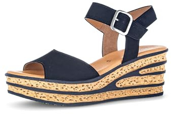 Gabor Damen Keilsandalen, Frauen Sandalen,Best Fitting,Dark Blue (Soblue (16),44 EU / 9.5 UK