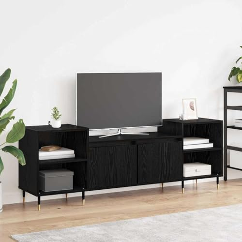 Generico Mobile TV Rovere Nero 160 x 35 x 55 cm Legno Multistrato,Nero,28.32kg,882725