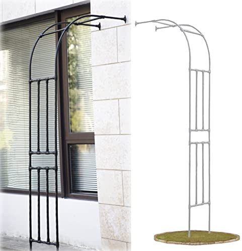 Robuster Gartenbogen, 240 cm, Metall-Hochzeitsspalier für Kletterrosen und Pflanzen, wetterfest, 60 x 240 cm, cremefarben