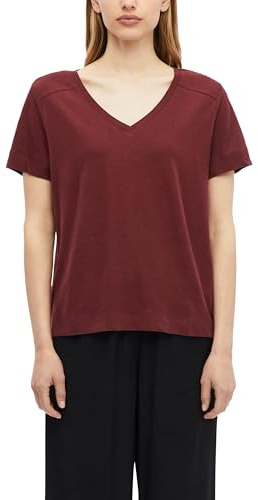 s.Oliver T-Shirt aus Leinenmix mit V-Ausschnitt