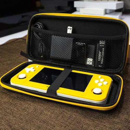 Serenophile Hartschalenkoffer für Anbernic RG505, Reise-Aufbewahrungstasche, EVA-Schalen-Schutzbox, tragbarer Organizer mit Netztasche, schwarze Tragetasche für Gamer