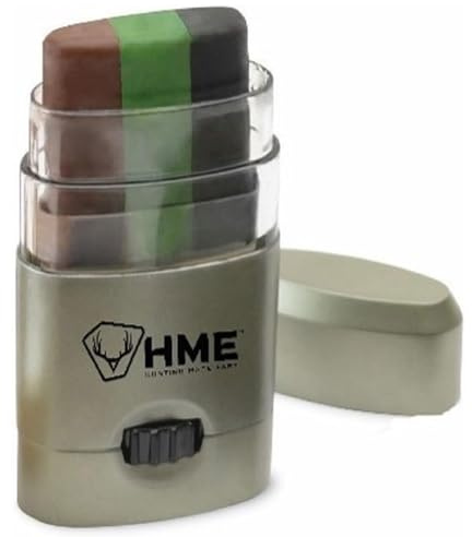 HME 3 Color Camo Face Paint Mess-Free Application Stick - Long-Lasting Easy-to-Use Concealment Makeup for Hunting