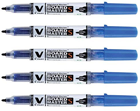 Pilot Whiteboard-Marker V Board Master S, ultradünn, Blau, 5 Stück