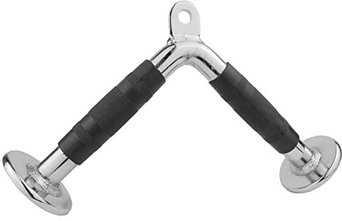 KOMODO Tricep V Bar Push Down Cable Attachment Handle Close Grip Multi Gym Pull Triceps (With Rubber Grip)