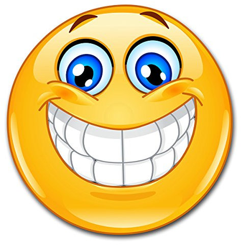 1 Smile-Aufkleber smile XL I kfz298 I rund Ø 20 cm I Sticker lachend für Auto Wohnwagen Wohnmobil Wand-Tattoo I wetterfest
