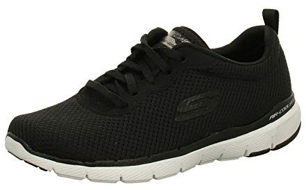 Skechers Women's Flex Appeal 3.0 First Insight Trainers, Black Mesh White Trim, 3 UK