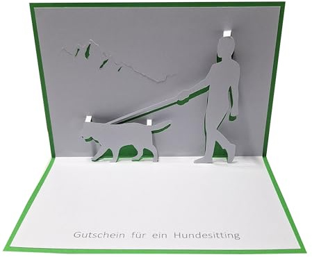 Gutschein für ein Hundesitting Pop up Karte