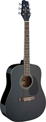Stagg Dreadnought-Akustikgitarre, 3/4-Größe, Schwarz