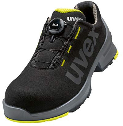 Uvex 1 Damen und Herren Halbschuh mit Boa® Fit System 6566.9 S2 SRC Weite 12 - Schwarz/Lime - Gr. 46