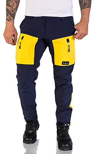 Rock Creek Herren Softshell Hose Cargohose Outdoorhose Wanderhose Herrenhose Wasserdicht Skihose Arbeitshose Winter Hose H-196 Navy L