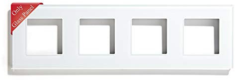 BSEED DIY 299 * 86mm Combinación de Marco Cuadrado de Vidrio Para Interruptor de Luz, Solo Marco Blanco