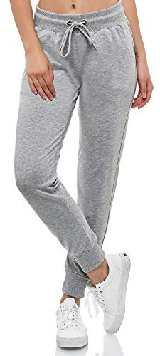 Smith & Solo Women's Jogging Bottoms - Sports Trousers Women Cotton | Sweatpants Slim Fit Casual Trousers Long | Training Trousers Fitness High Waist - Jogger Running Trousers Modern - Grey - XXL