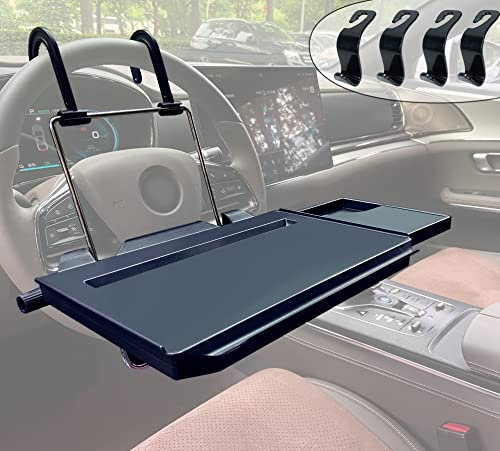 HC Iridescent Car Desk, 14 Inch Universal Car Laptop Mount Stand, Black ABS + Stainless Steel, 10kg Max Load