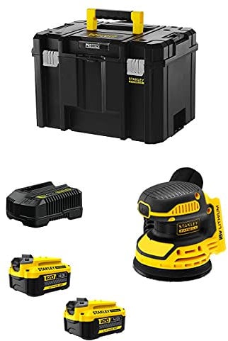 Levigatrice Roto-orbitale STANLEY FatMax SFMCW220M2T (2 Batterie 4,0 Ah + Caricabatteria + TSTAK VI)