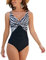WIN.MAX Maillots de Bain Une pièce pour Femmes Maillots de Bain pour Le contrôle du Ventre Push up Maillots de Bain Monokini froncés, pour Cupule D à G (Imprimé zèbre, FR44)