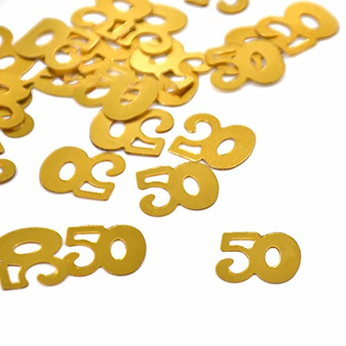 50. Geburtstag Jubiläum Konfetti goldene,Zahlenkonfetti Tischdeko Streudeko,Streudeko für Geburtstagsfeier, Motto-Party,Geburtstags Zahlen-Konfetti,Glitter Geburtstags-Deko, Gold