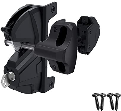 D&D Technologies LLD3KD LokkLatch Deluxe Series 3, Premium Sichtschutz und Sicherheitstorriegel, Schlüssel auf beiden Seiten des Tors, für Metall, Holz und Vinylzäune, schwarz