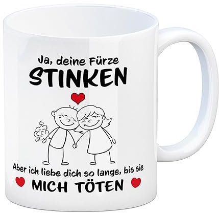 Ja, deine Fürze stinken, aber ich liebe dich trotzdem Tasse als Geschenk für ihn zum Valentinstag Jahrestag Geburtstag oder Hochzeitstag