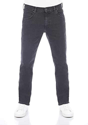 Wrangler Jeans Herren Stretch Regular Straight Fit Greensboro Jeanshose Denim Black w38, Farbe: Black Out, Größe: 38W / 34L