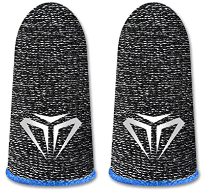 10 Pieces Mobile Phone Gaming Fingertip Sleeves Sensitive Sweatproof Anti-slip Gloves Anti-fingerprint Ultrathin Fiber Covers Blue Type 1