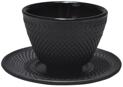 Veemoon Ensemble de tasses à thé japonaises en fonte avec soucoupe - Tasse à thé asiatique - Tasse à thé chinoise Kung Fu Gaiwan pour la maison et le restaurant