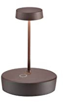 Zafferano, Swap Mini Lampe, Wiederaufladbare und Kabellose Tischlampe mit Touch Control, Geeignet für den Innen- und Außenbereich, Dimmer, 2700 K, Höhe 14,8 cm, Farbe Corten