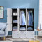 LEADZM Regalsystem, 12 Würfel, Kunststoff-Kleiderschrank mit Türen, Modulares Schranksystem zur platzsparenden Aufbewahrung,105 x 45 x 140 cm, Weiß Tür & Schwarz