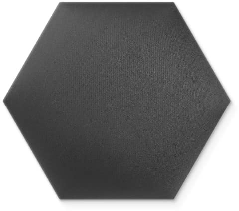 Wandkissen 3D-Wandpaneele zur Selbstmontage, aus Veloursstoff mit weicher Füllung Kopfteil als Dekoration für Schlafzimmer Büros Kinderzimmer Flure - Hexagon 40x35 cm Graphit