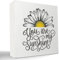 kunlisa Holz-Schild mit der Aufschrift You are My Sunshine Daisy, Schreibtischdekoration, rustikaler Holzblock, Schild für Zuhause, Mädchenzimmer, Schlafzimmer, Wohnzimmer, Regal, Tischdekoration