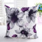 Kissenbezug 40x40 Graue Blume Lila Blatt Sofakissen Baumwoll und Leinen Dekokissen Quadrat Kissenbezüge mit Reißverschluss Outdoor Kissen- für Wohnzimmer Auto Schlafzimmer 1 Stück