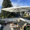 PURPLE LEAF Parasol Déporté 3 x 4 m Rectangulaire, Grain de Bois en Aluminium Parasol De Jardin Extérieur Toit à Double Rotatif 360°, Pour Terrasses, Piscines, Patio, Crème