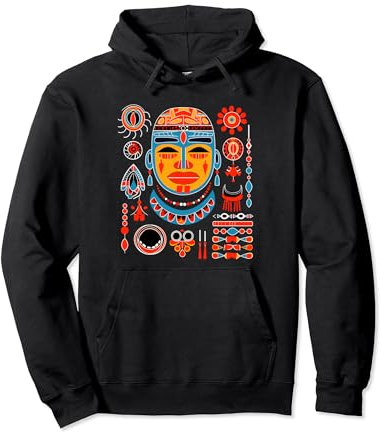 Haida Schmuck und Maske Indianer Tribal Art Style Pullover Hoodie