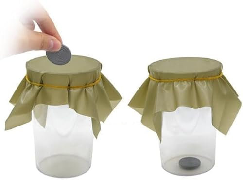MOMOMAGE Münze durch ein Blatt Gummimünze in Tasse Zaubertricks für Magier Nahaufnahme Comedy Magie Gimmick Requisiten Zubehör