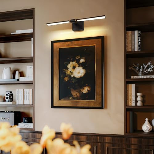 MantoLite Bilderleuchte 62CM 12W Waschtisch Wandleuchte LED Badezimmer Spiegel Lampen Aluminium Beleuchtung für Wohnzimmer Bild Licht Schlafzimmer Wandleuchten Matt Schwarz Nachttisch Leseleuchten