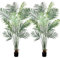Leflos 195 cm Palmera Artificial Dypsis Lutescens, Planta de Interior sólo con 18 Troncos Desmontables, decoración para Oficina, Tienda, Piso y Fiesta, 2 Piezas
