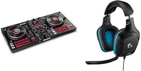 Numark Mixtrack Platinum FX - DJ Controller Pult mit 4-Deck Kontrolle & Logitech G432 kabelgebundenes Gaming-Headset