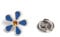 BRERA 67 - broches et pins pour femme en metal en forme de marguerite bleue et ambre, broche femme vetement, broche homme pins, mini broche bijoux, pince decollete femme