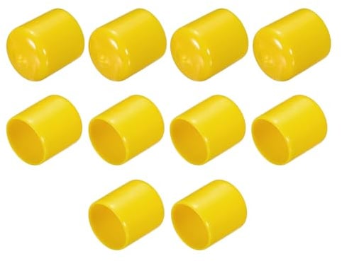QUARKZMAN 10 Stück Gummi Endkappen 22 mm Gummikappen Runde Schutzkappen Bolzenkappen Pfostenkappe Gummifüße Stuhlsocken Fußkappen Stuhlgleiter Möbelgleiter für Rohren Tischfüße Gelb