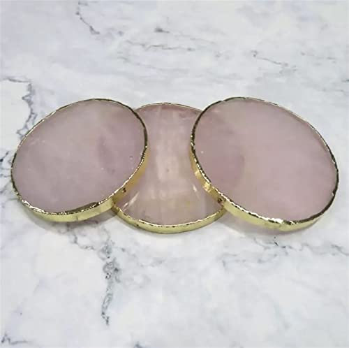 Raumdekoration 80MM-90MM Natürlicher Rosenquarz Kristall Runde Scheibe Untersetzer 1pc