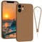 Andwing For iPhone 12 Case Silicone Case Soft Ultra Slim Protective Shockproof Silicone Case Scratch-Resistant Microfiber Lining, 6.1 NEW Brown