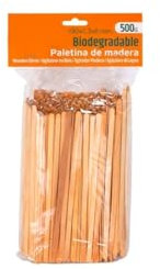 500 paletinas de café de Madera de 19 cm. Palitos de café Desechables, Palitos removedores de café. agitadores de café y té. Palos para Manualidades. Agitador para cockteles.