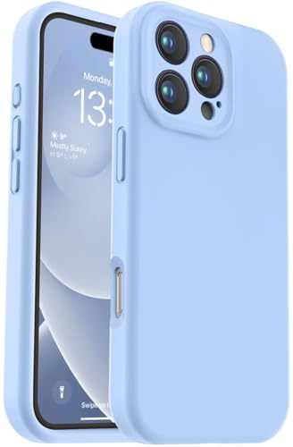 Vooii Compatible with iPhone 16 Pro Max Case, Liquid Silicone Upgrade [Camera Protection] [Fit for Battery Charger Cases] Shockproof Phone Case for iPhone 16 Pro Max 6.9 inch - Light Blue