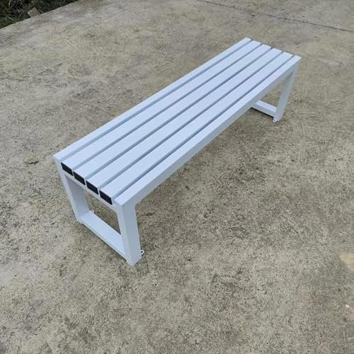 GWWBD Parkbank,metallbank,gartenbank,gartenbank Metall,Gartenbank aus Metall, gartenbank Metall(Size:120cm,Color:Weiß)