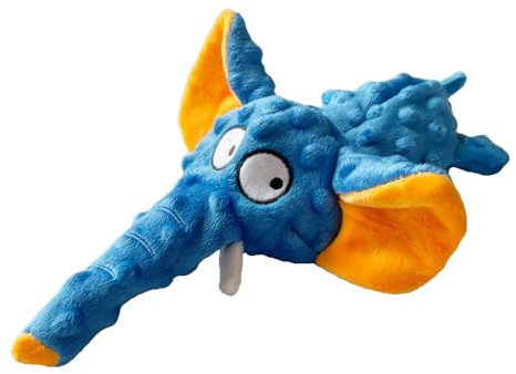 ZENVALY Hundespielzeug, Quietschende Spielzeug für Hund Quietschspielzeug, Hundespielzeug ohne Füllung, Plüschtier Hund Plüsch Sicher Kauspielzeug für Welpen Kleine Mittel Hunde, Elefant Blau