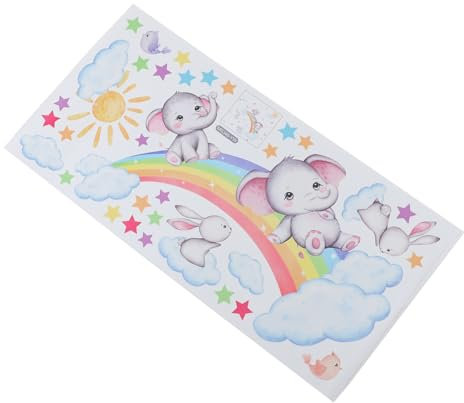 VICASKY Wandaufkleber Elefant Stern Dekorative Graffiti Poster Für Kinderzimmer Wandsticker Aus Pvc Einfach Anbringbar Und Abziehbar Für Türen Fenster Wände