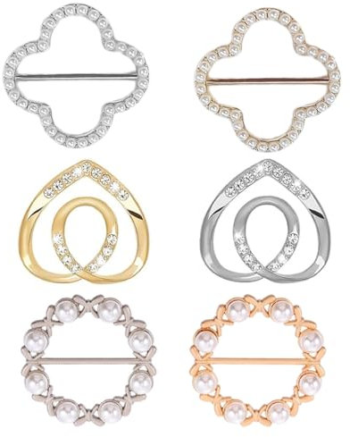 JEXOWIQ Fermagli per Sciarpa, Camicia, Cravatta e T-Shirt da Donna - Scivolo T-Shirt con Fibbia Cerchio Abbigliamento Anello Avvolgente