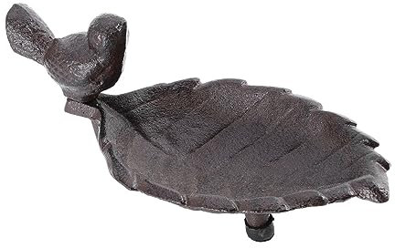 OFFSCH Vogelfutterhaus Aus Gusseisen Für Draußen Vogelfütterungswerkzeug Mit Auffangschale Garten Vogeltränke