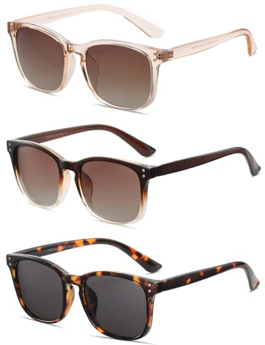 NCLLCE Polarized Sunglasses for Women Classic Retro Trendy Style Sun glasses UV 400 Protection(3 Pack)