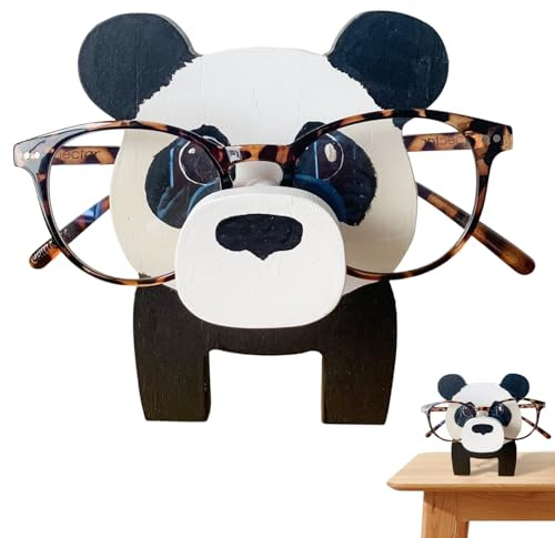 Porta occhiali in legno a forma di panda, supporto per occhiali puzzle in legno 3D, grazioso espositore per occhiali a forma di animale, grazioso accessorio da scrivania per casa e ufficio, idea